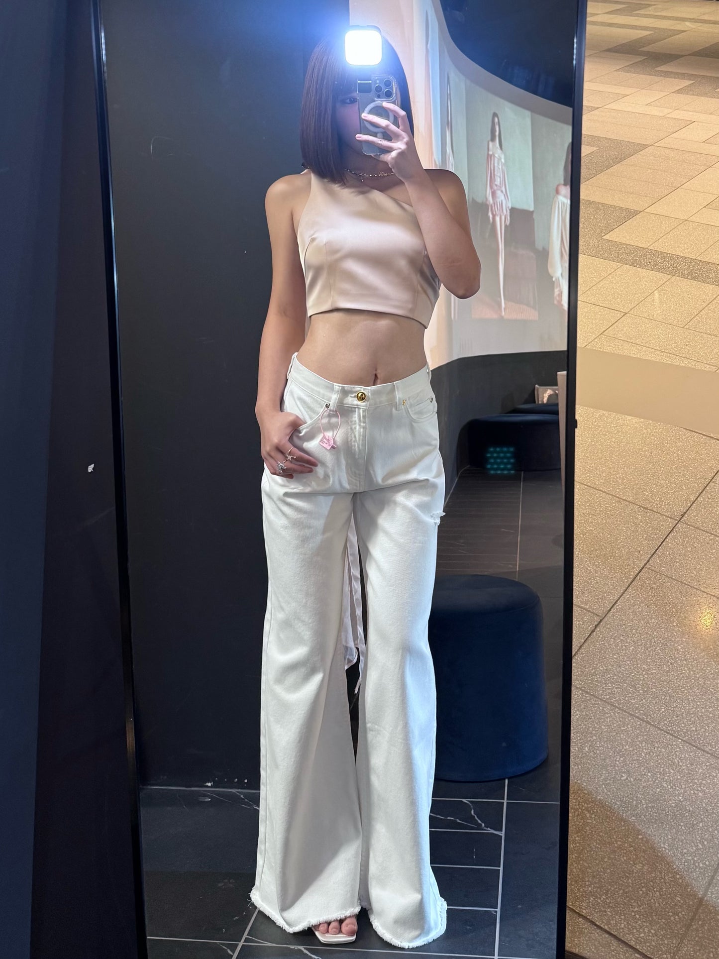 Artel Retro champagne pink satin top