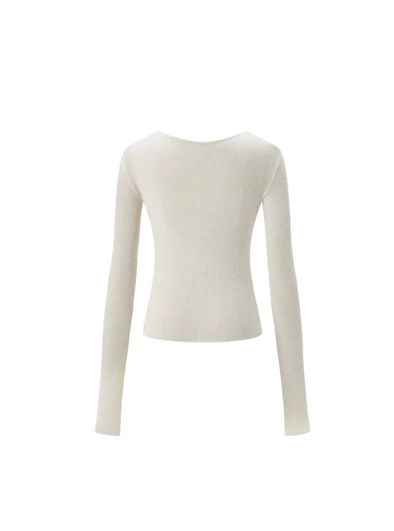 NAWS WHITE TWISTED HENLEY COLLAR KNITWEAR TOP