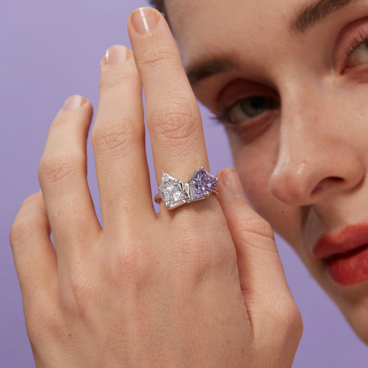 Poem Concord Ring-purple stone