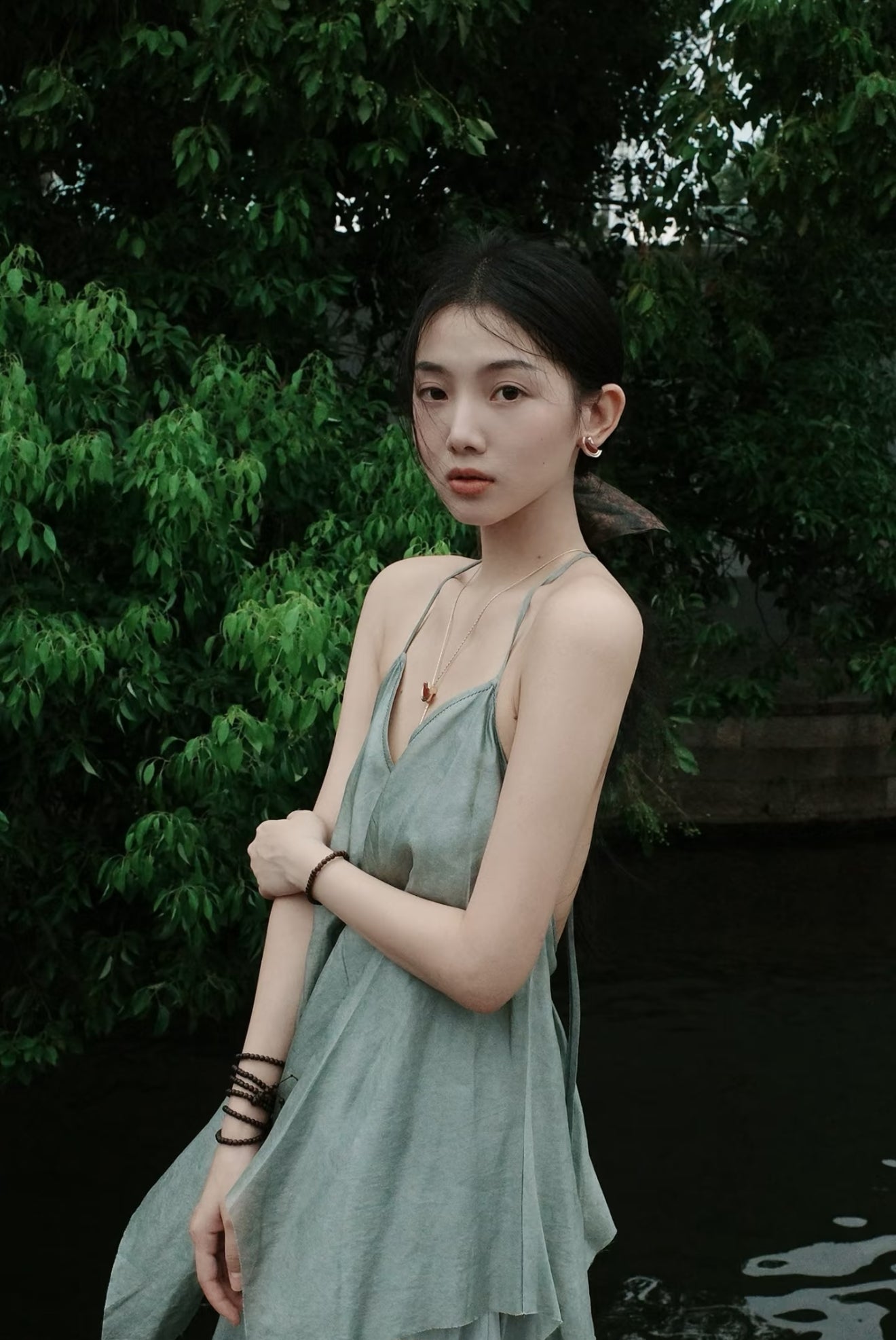 ELYWOOD BLUE-GREEN WIND CHIME TASSEL TOP