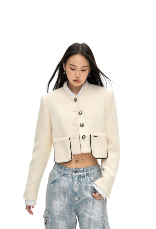 NAWS SILVER BUTTON WOOL COAT