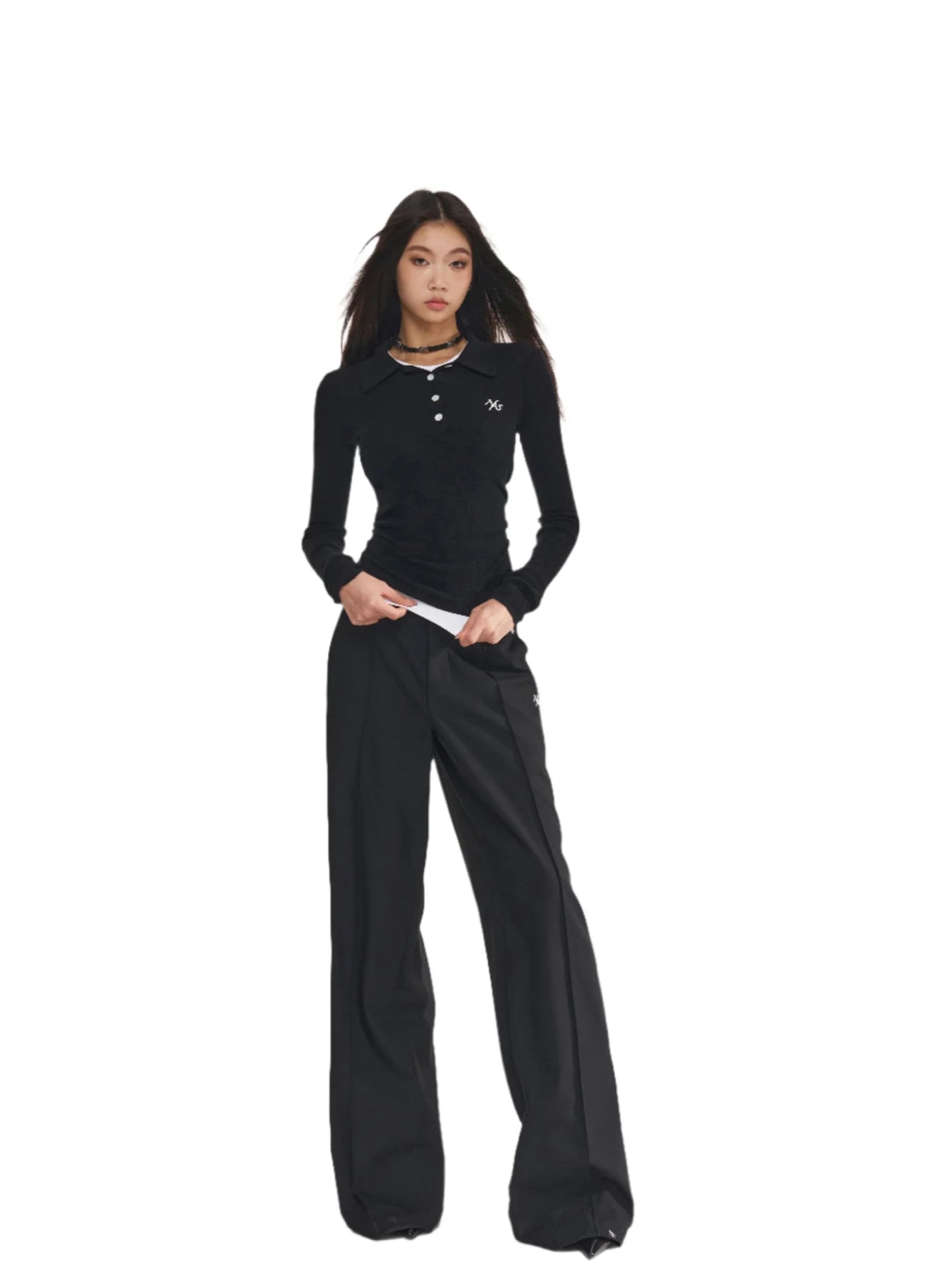 NAWS BLACK POLO WOOLEN KNITWEAR