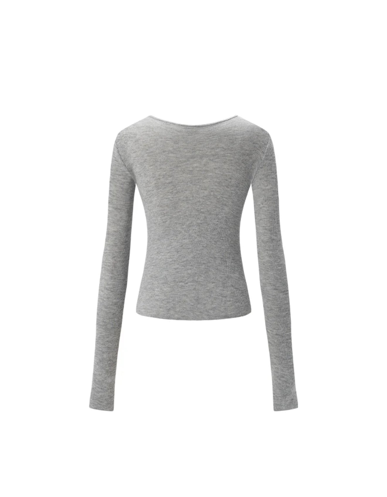 NAWS GRAY TWISTED HENLEY COLLAR KNITWEAR TOP