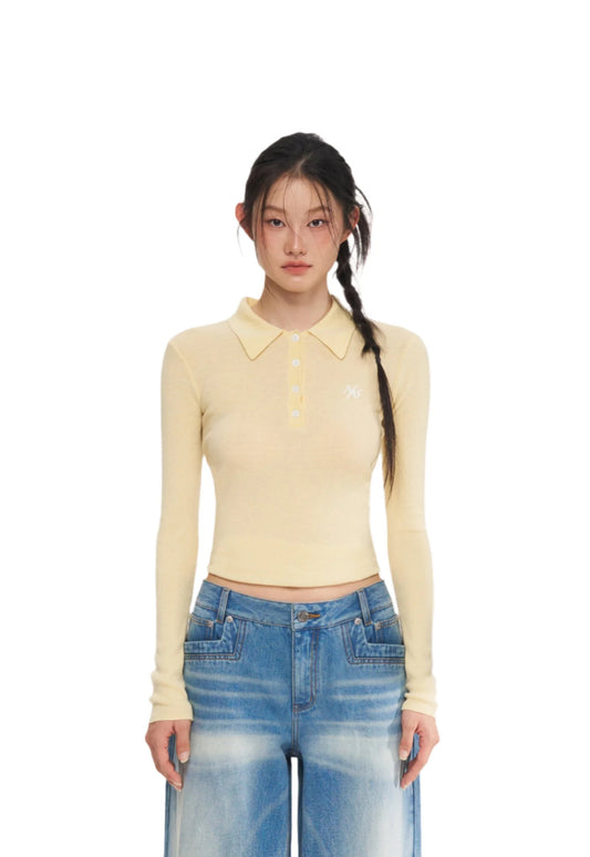 NAWS cheese polo cardigan