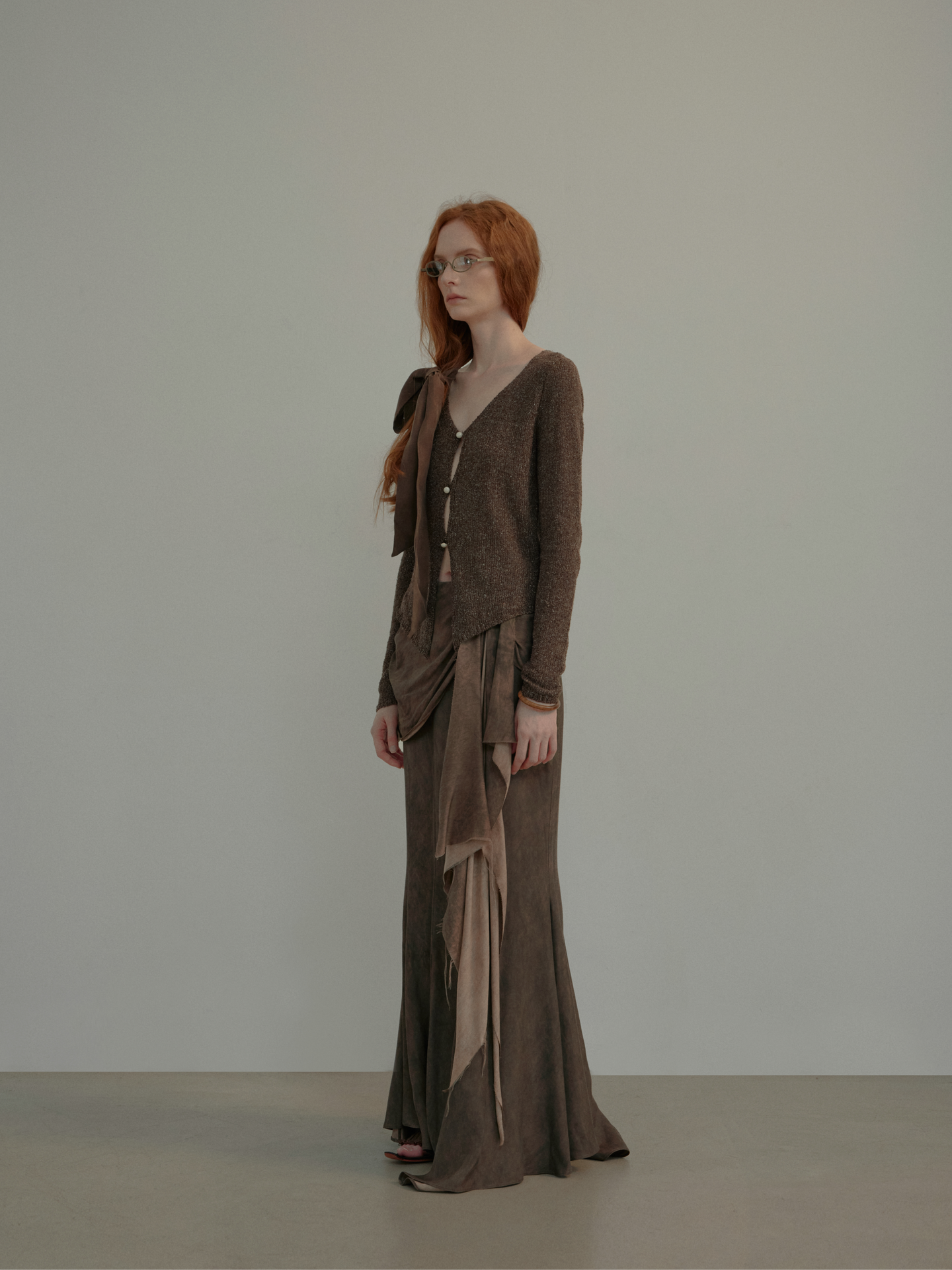 ELYWOOD MOCHA TEXTURED KNIT SWEATER