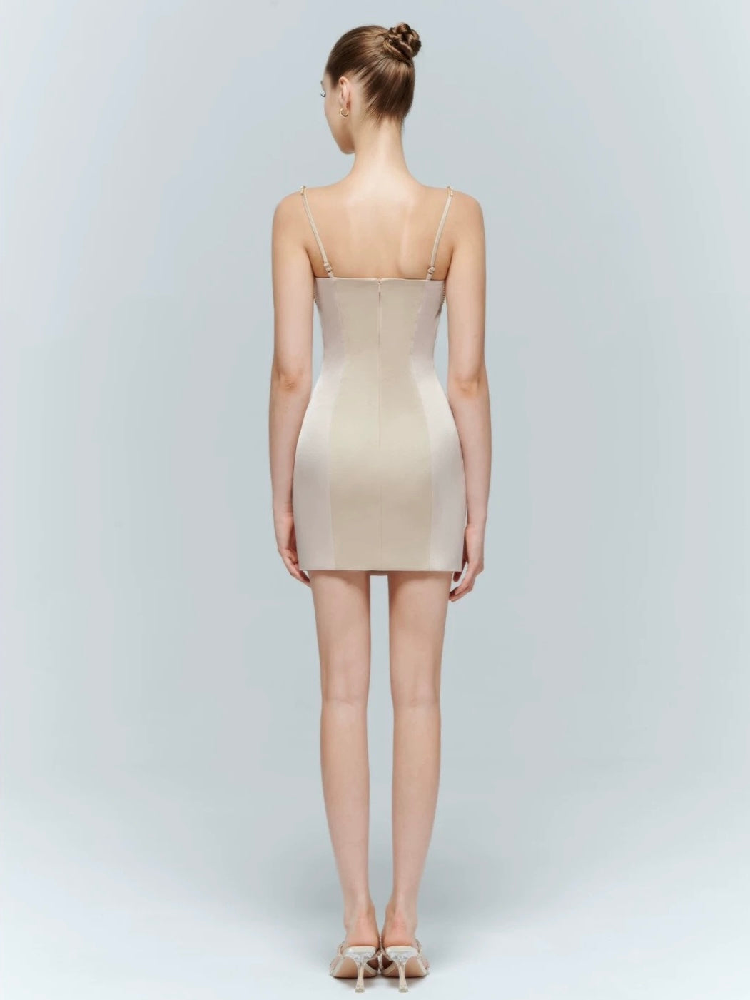 Artel Retro champagne gold satin dress