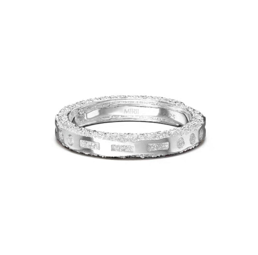 Miowrhyme silver “Morse code” couple ring