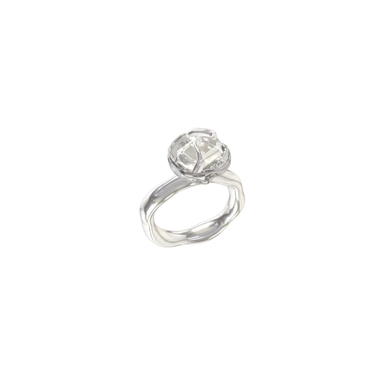 Miowrhyme silver flower ring