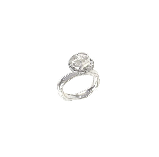Miowrhyme silver flower ring