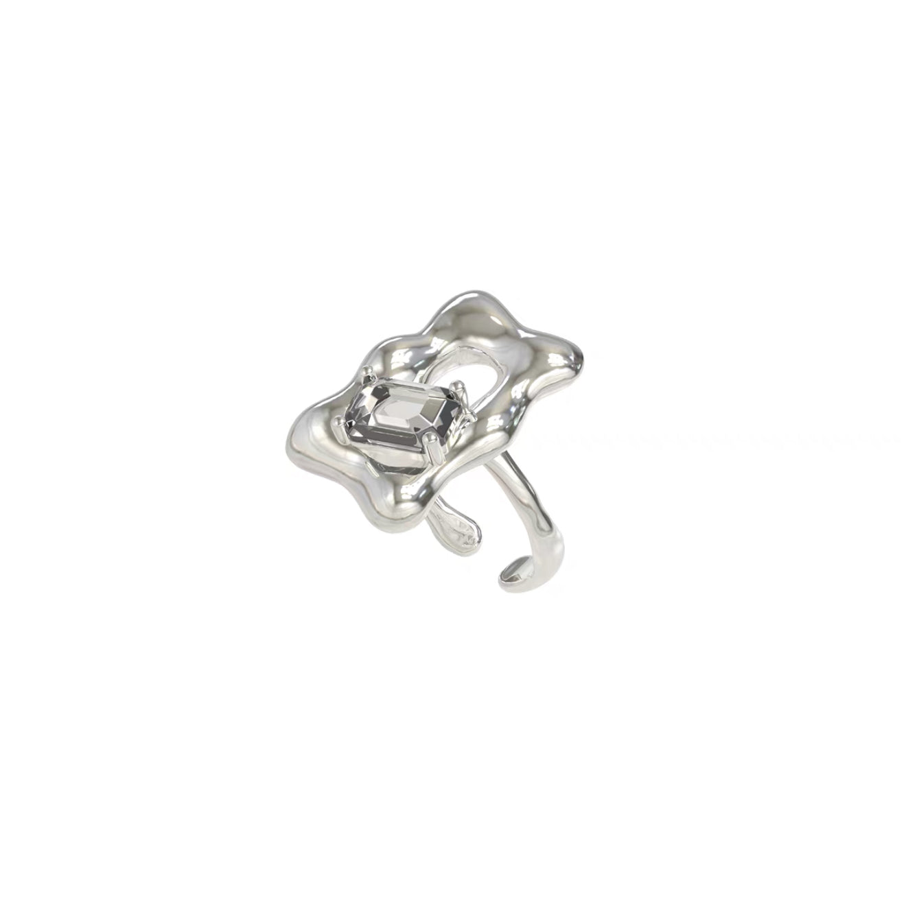 Miowrhyme mirror silver ring