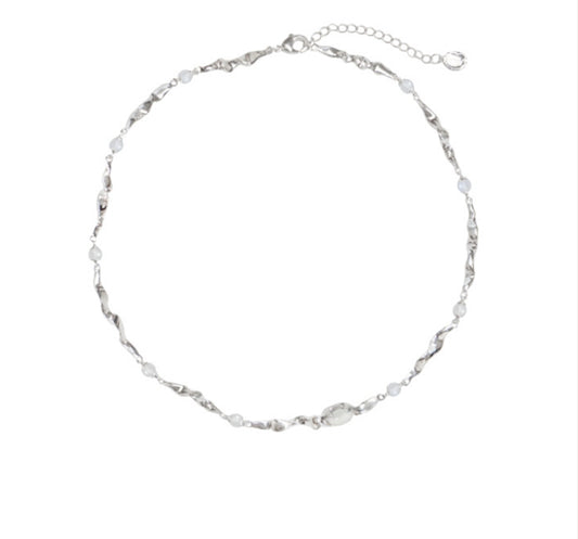 Miowrhyme moonstone silver necklace