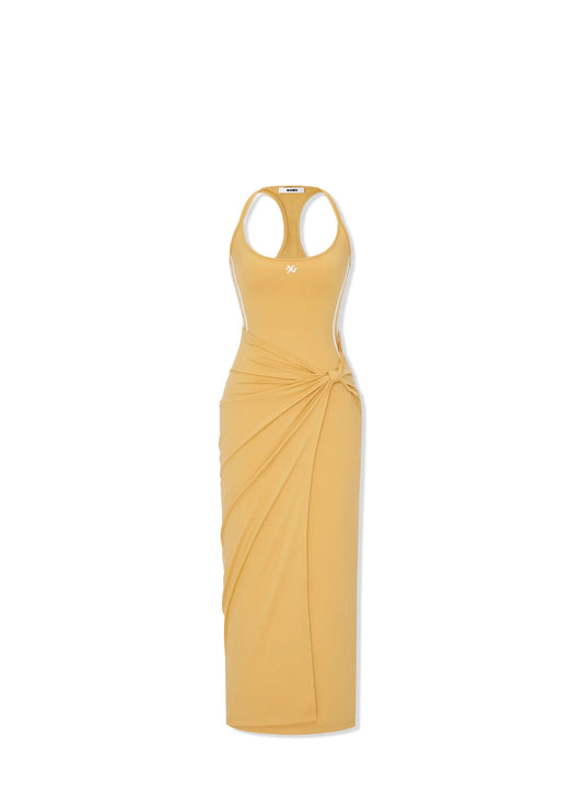 NAWS SKIN TWIST DRESS IN YELLOW