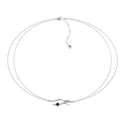 Miowrhyme “branch” necklace-balck stone
