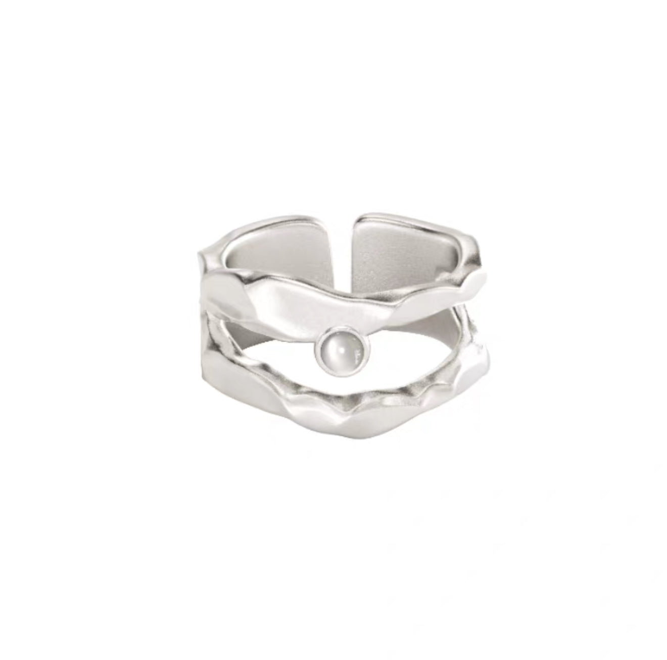 Miowrhyme silver moonstone ring