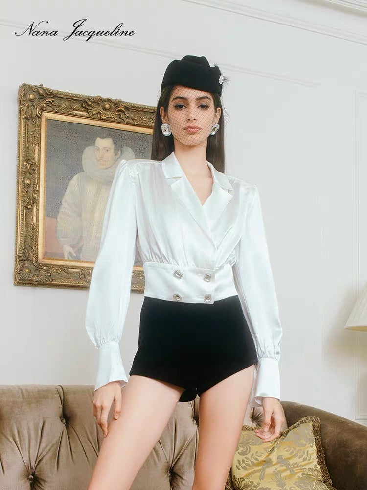 Nana Jacqueline black velvet short