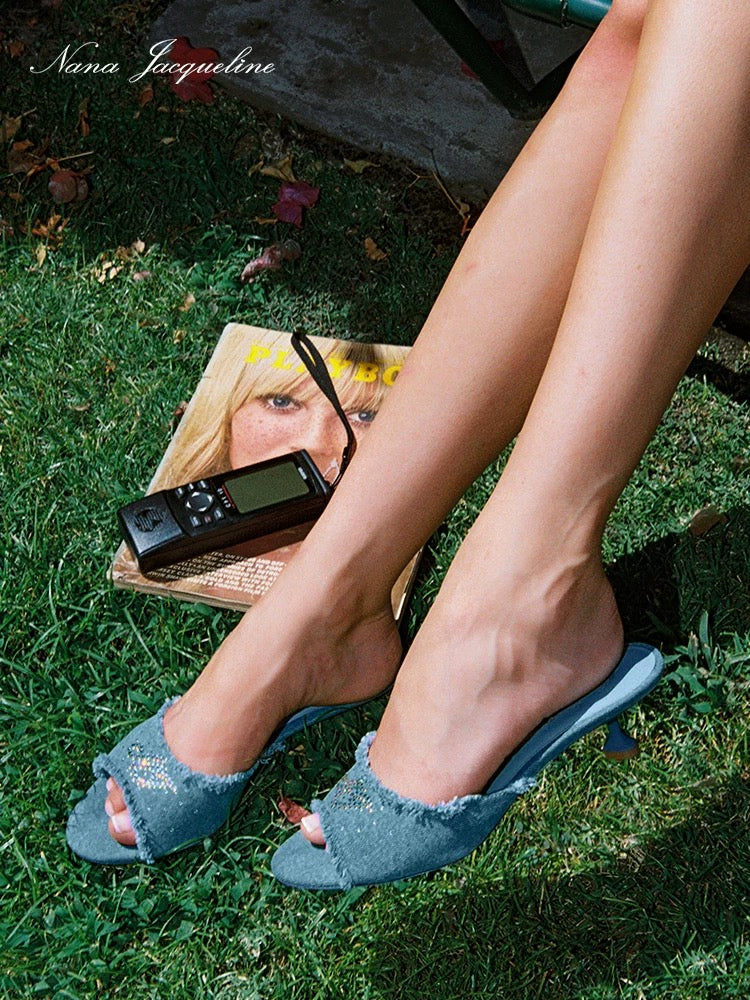 nana denim heels