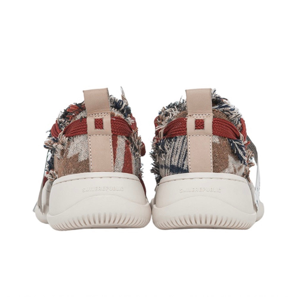 Smilerepublic Dark Brown Woolen Low Top Slip On Casual Canvas Shoes