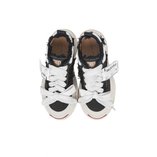 Smilerepublic Classic Black Coarse Canvas Causal Shoes