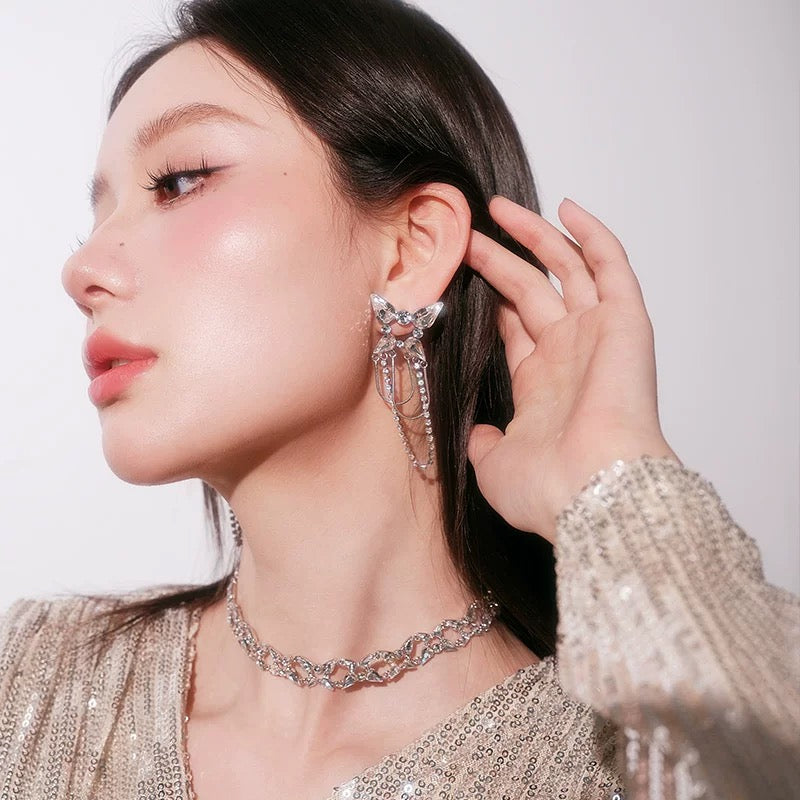 Abyb butterfly drop earrings(one sided)