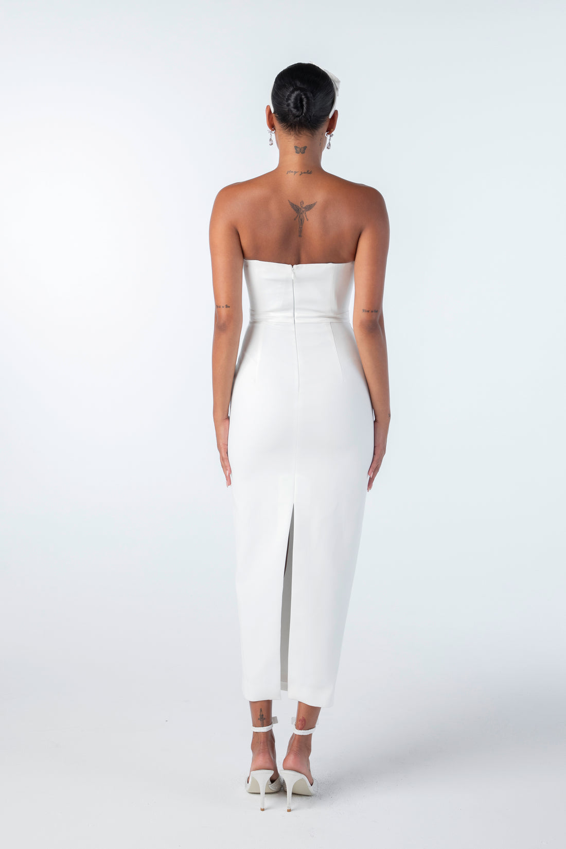 Nana Jacqueline Demi Bow Midi Dress (White)