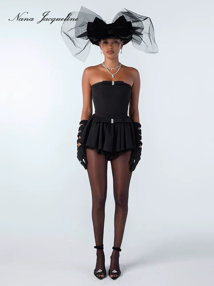 Nana Jacqueline bow mini dress