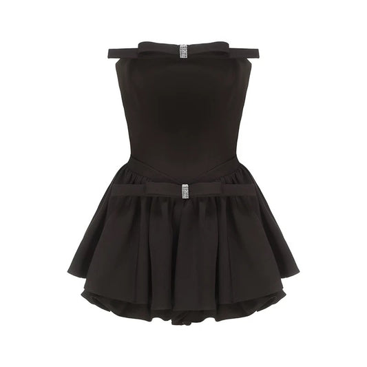 Nana Jacqueline bow mini dress