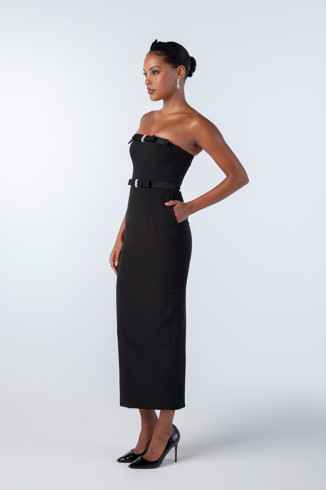 Nana Jacqueline Demi Bow Dress (Black)