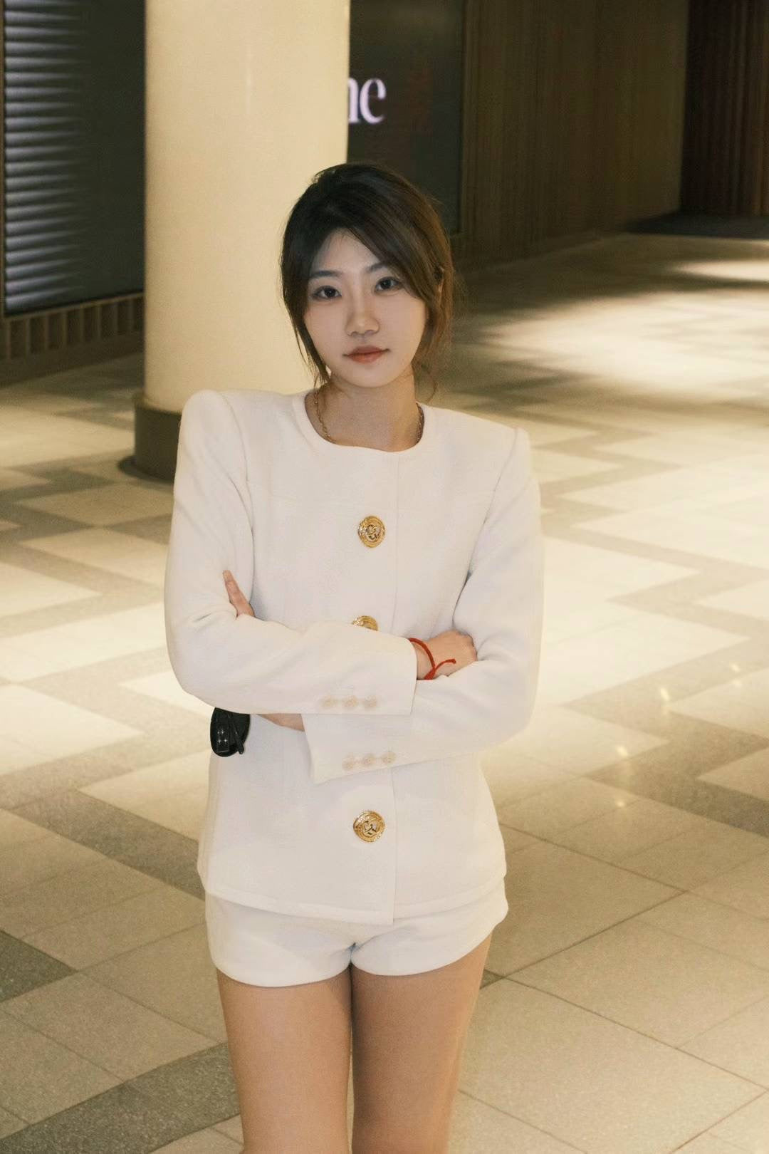 Nana Jacqueline plated suit set-short