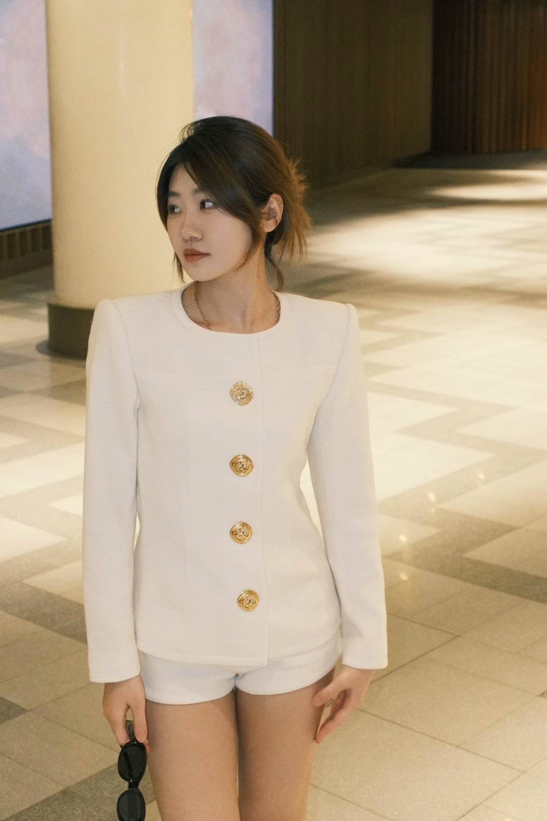 Nana Jacqueline plated suit set-short