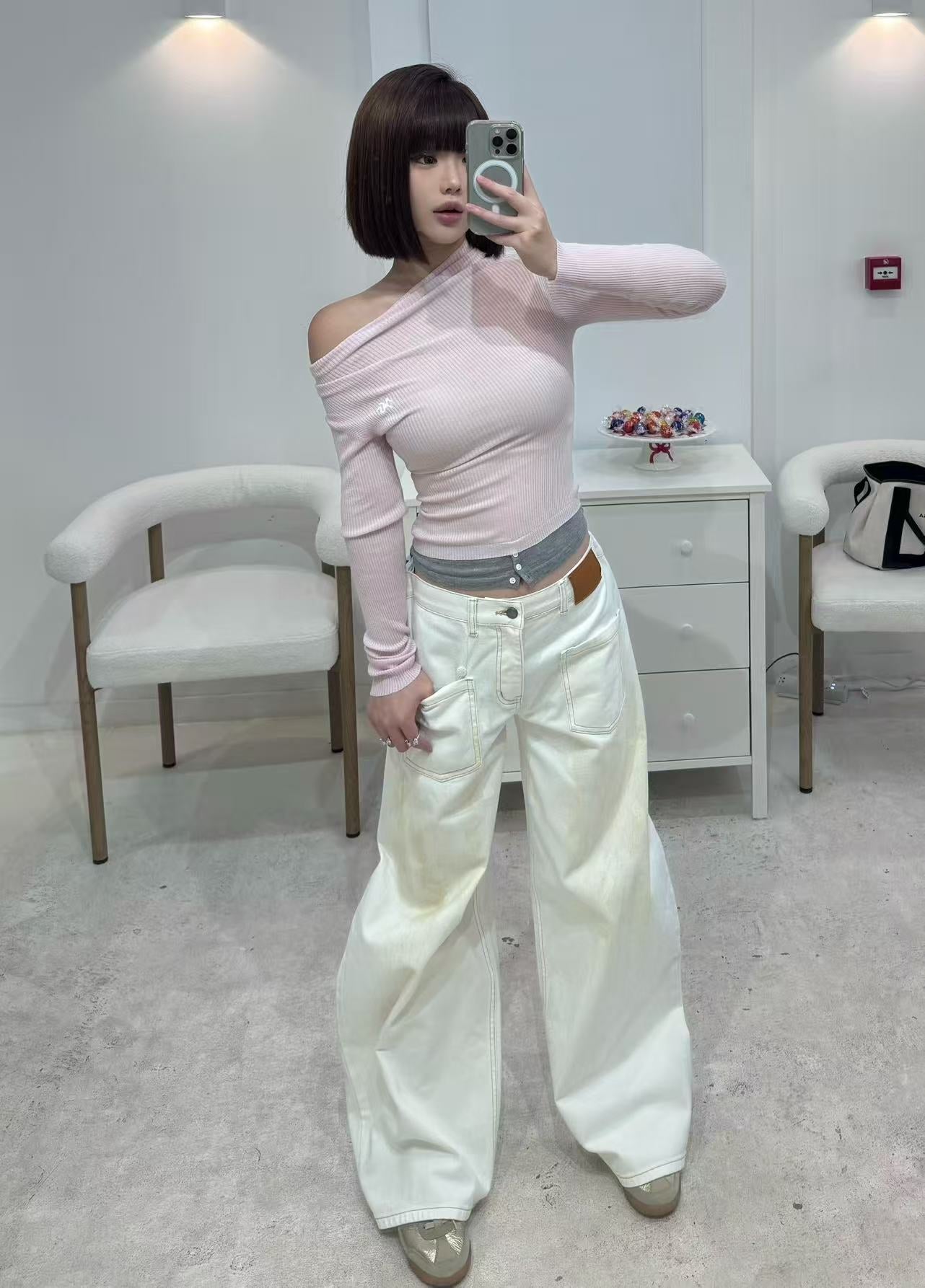 NAWS GRAY MIST PINK NEVA KNITWEAR