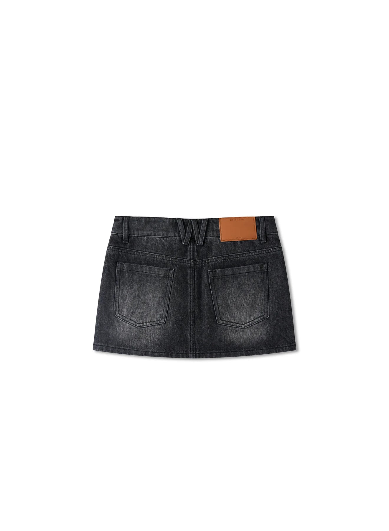 NAWS MIST GREY FLAP POCKET DENIM SKIRT