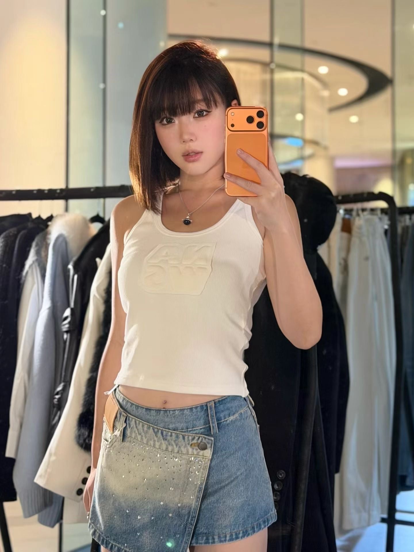 NAWS 5-CARAT ORIGAMI DENIM SKIRT