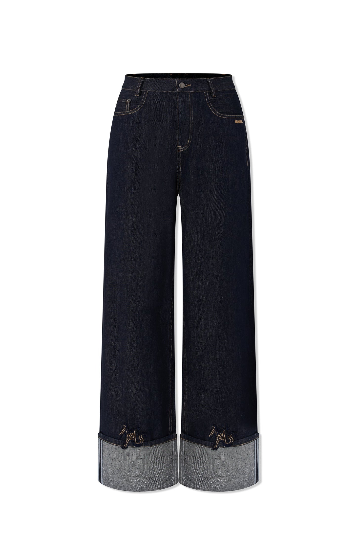 NAWS 9-CARAT DENIM STRAIGHT-LEG PANTS DARK BLUE