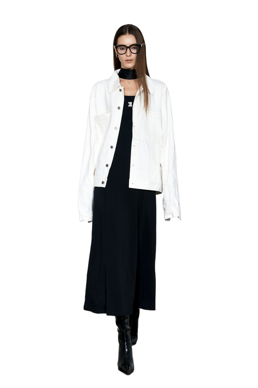 YJ1 OVERSIZED DENIM JACKET IN WHITE