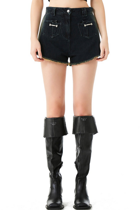 YJ1 LAUNDRY YJ-HANDLE DENIM SHORTS