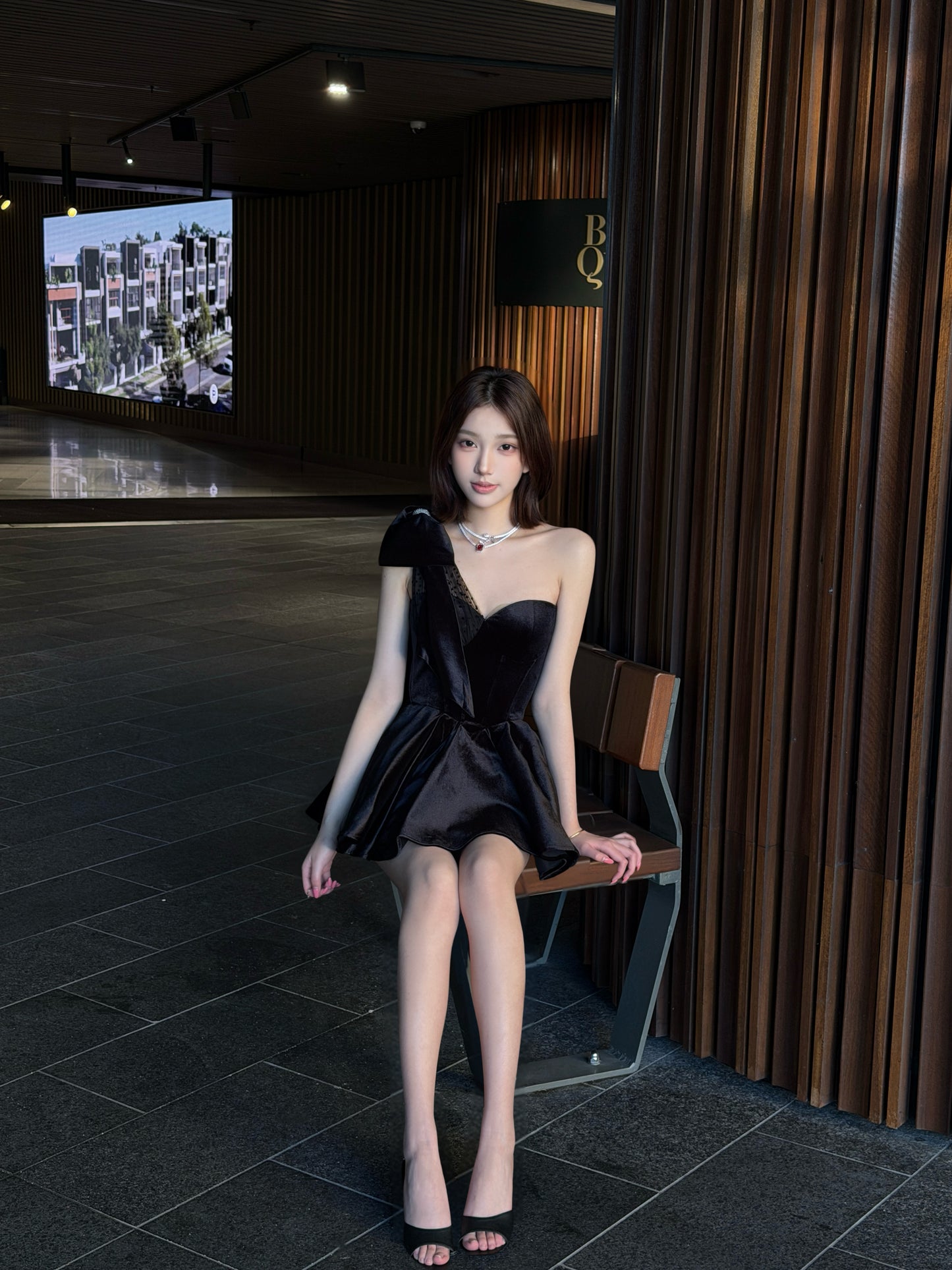 Nana Jacqueline Zephina Velvet Mini Dress
