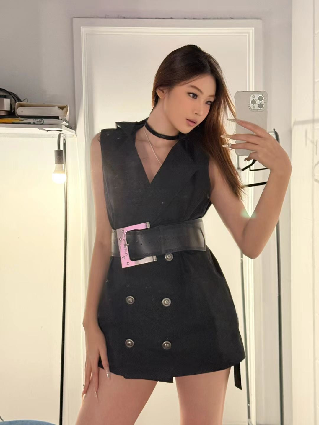 YJ1 HOODED DOUBLE-BREASTED WAISTCOAT