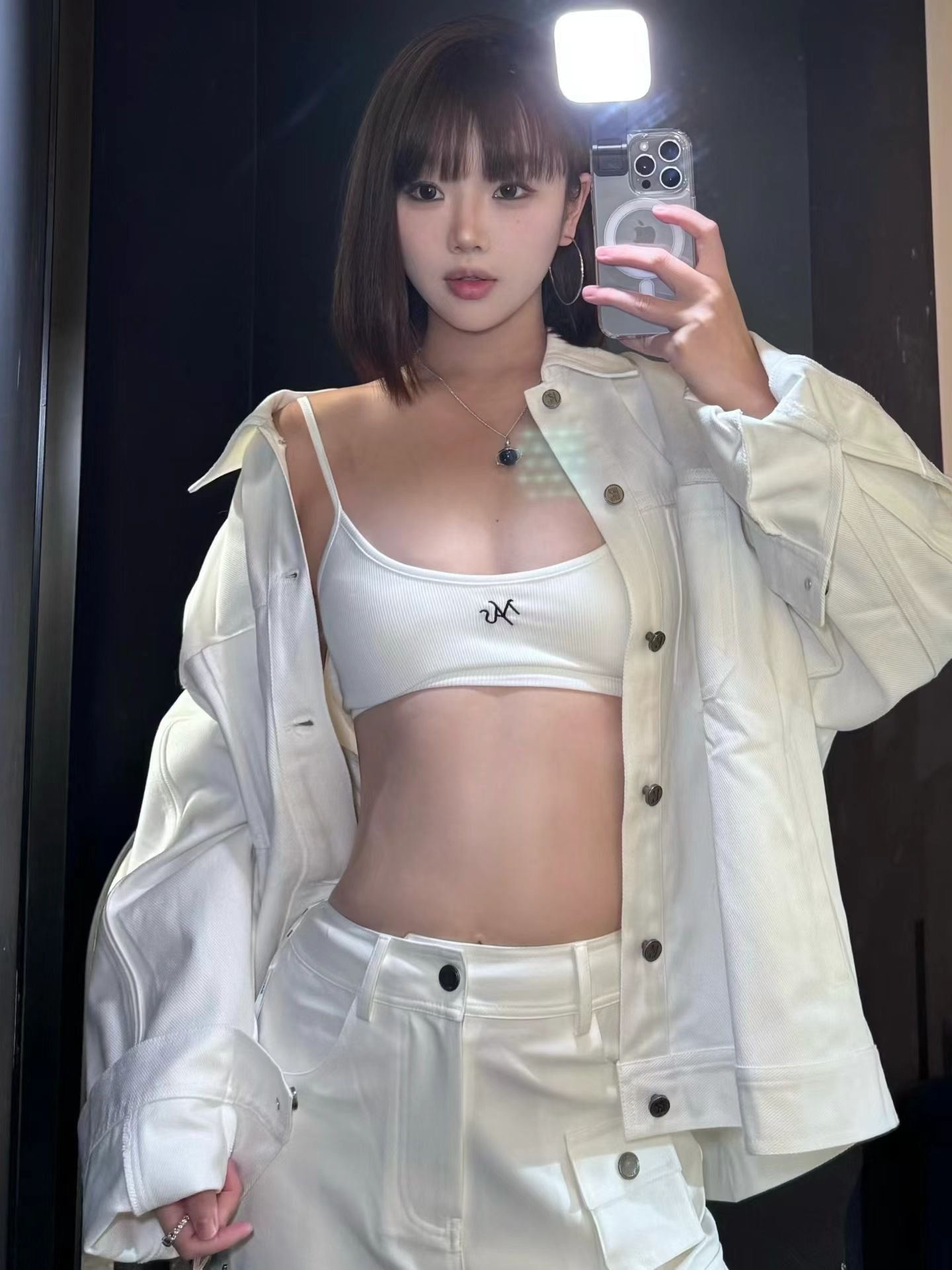 YJ1 OVERSIZED DENIM JACKET IN WHITE
