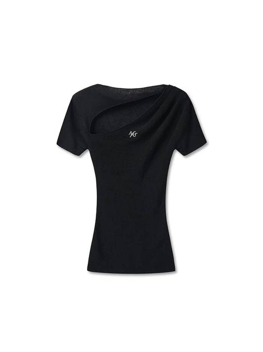 NAWS MOON SHADOW BLACK CRESCENT CUT-OUT T-SHIRT