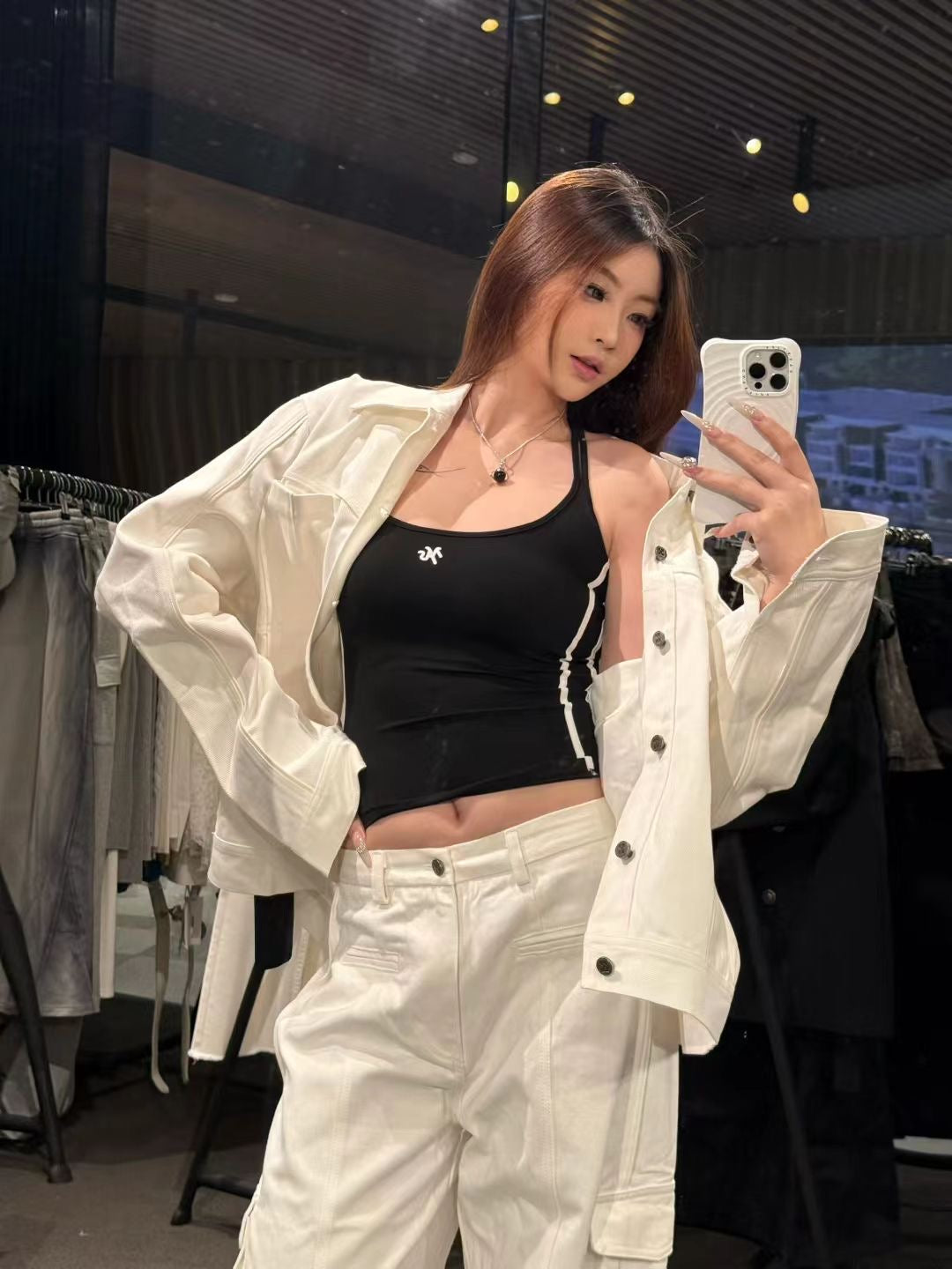 YJ1 OVERSIZED DENIM JACKET IN WHITE