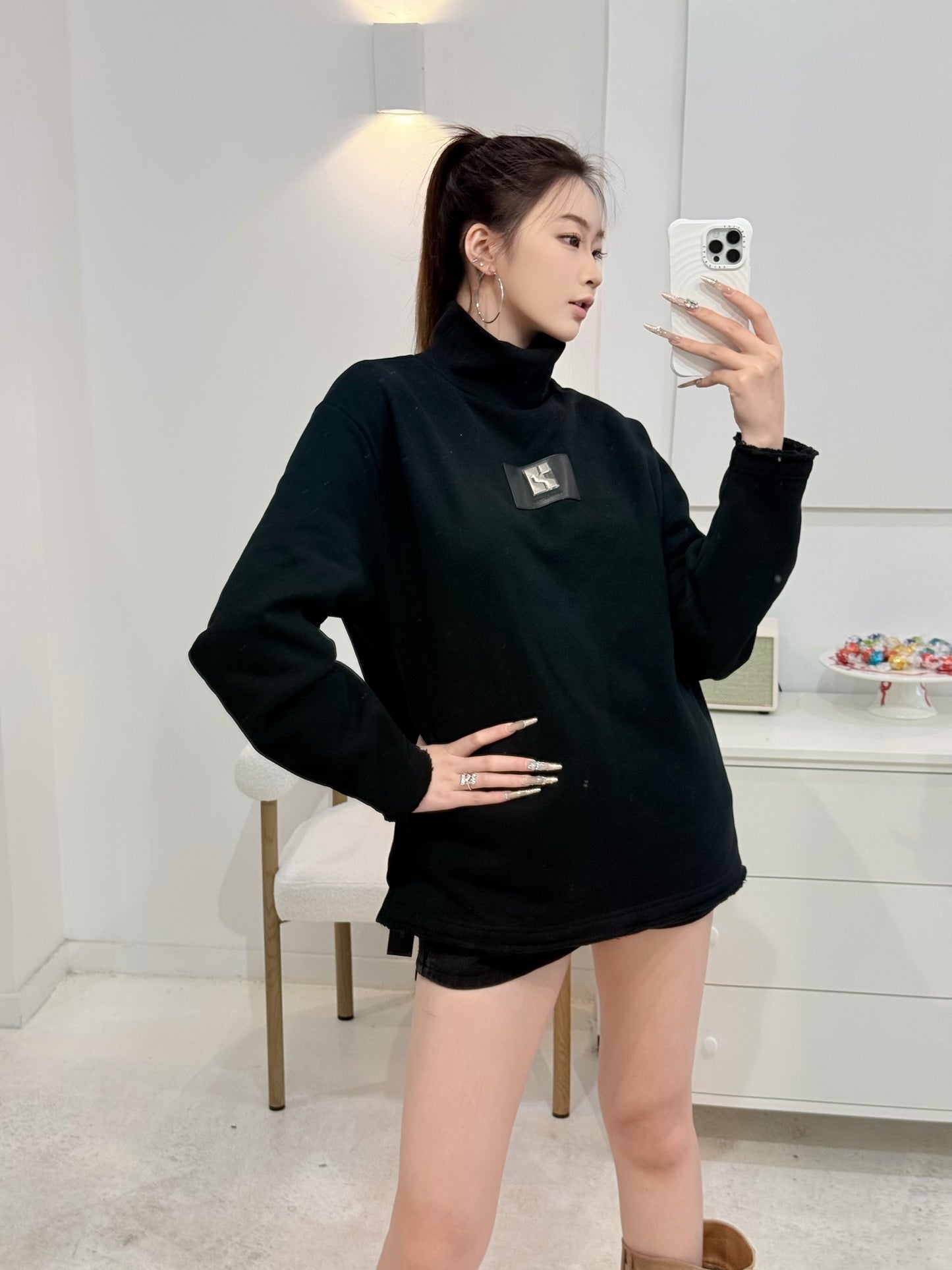 YJ1 SELF-HEATING TURTLENECK HOODIE