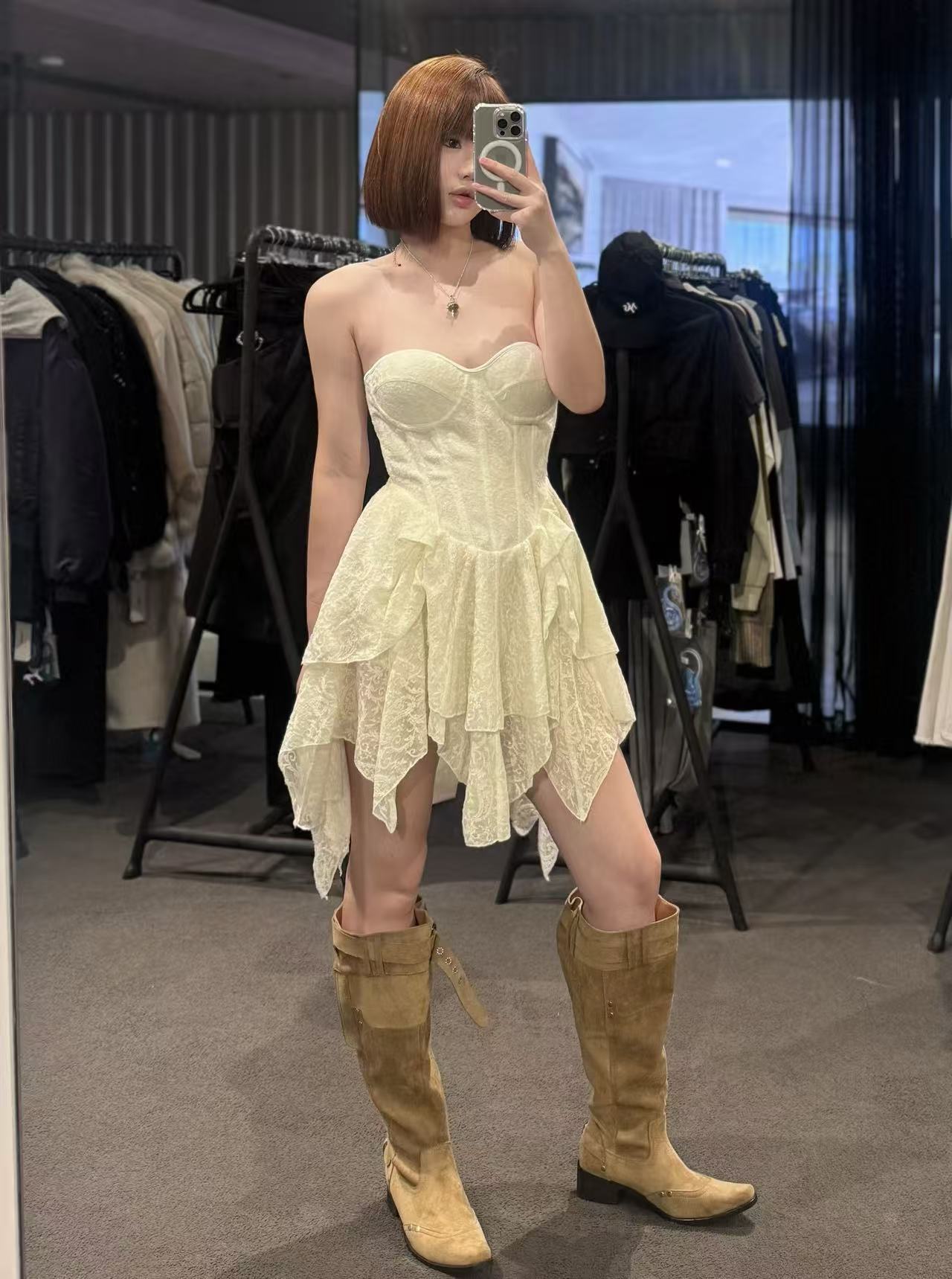 Crow Crew creamy corset dress