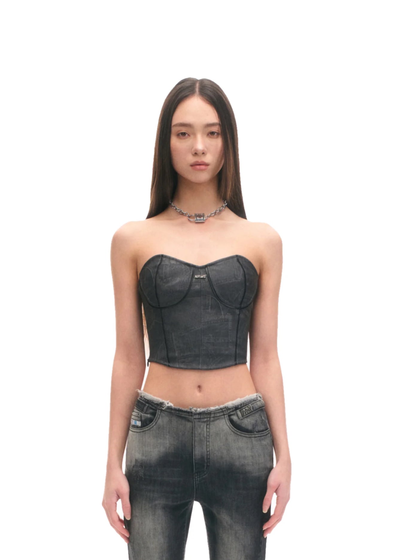 NAWS ROCK LEATHER CORSET TOP
