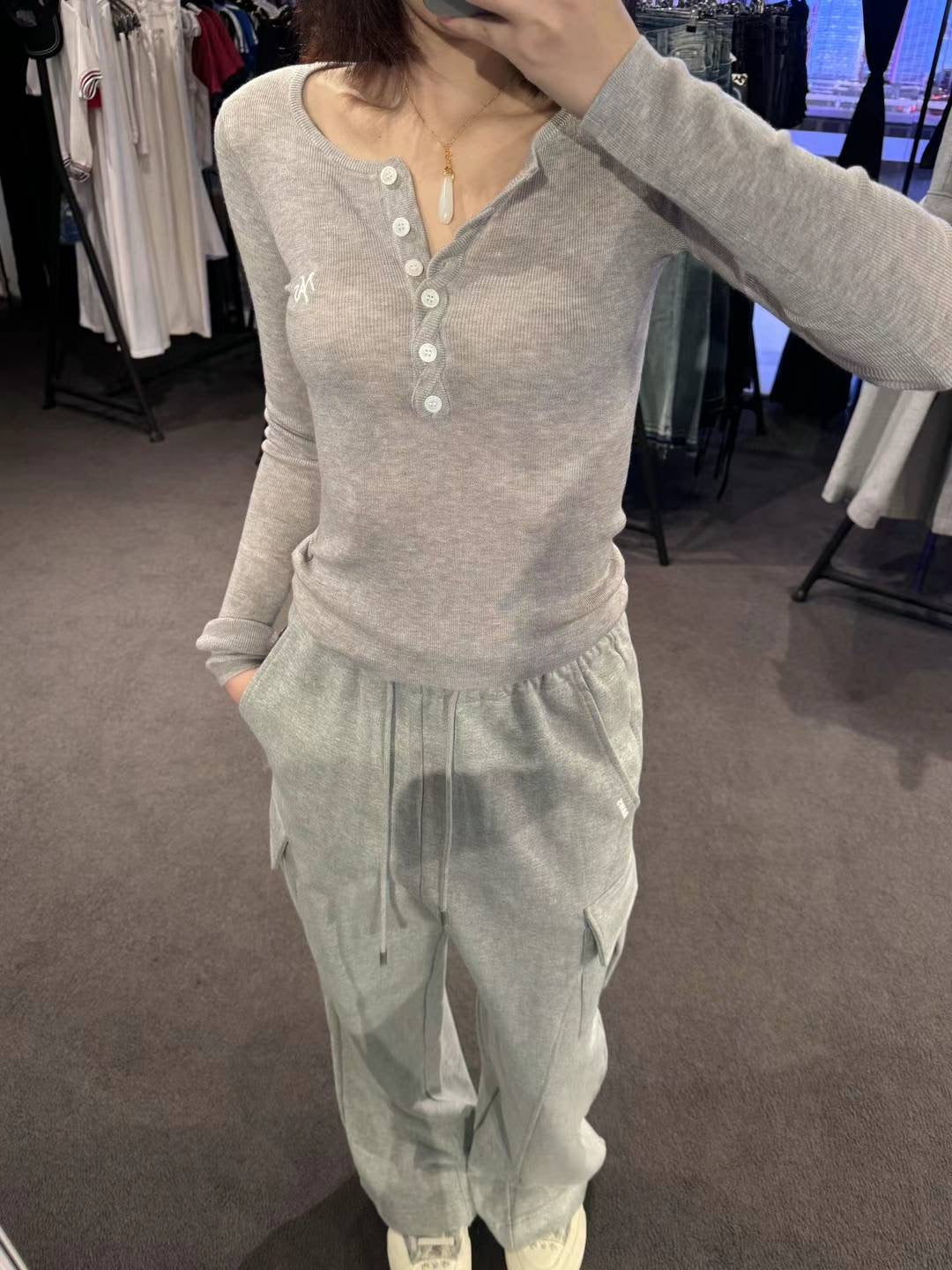 NAWS GRAY CLASSIC JOGGING SWEATPANTS