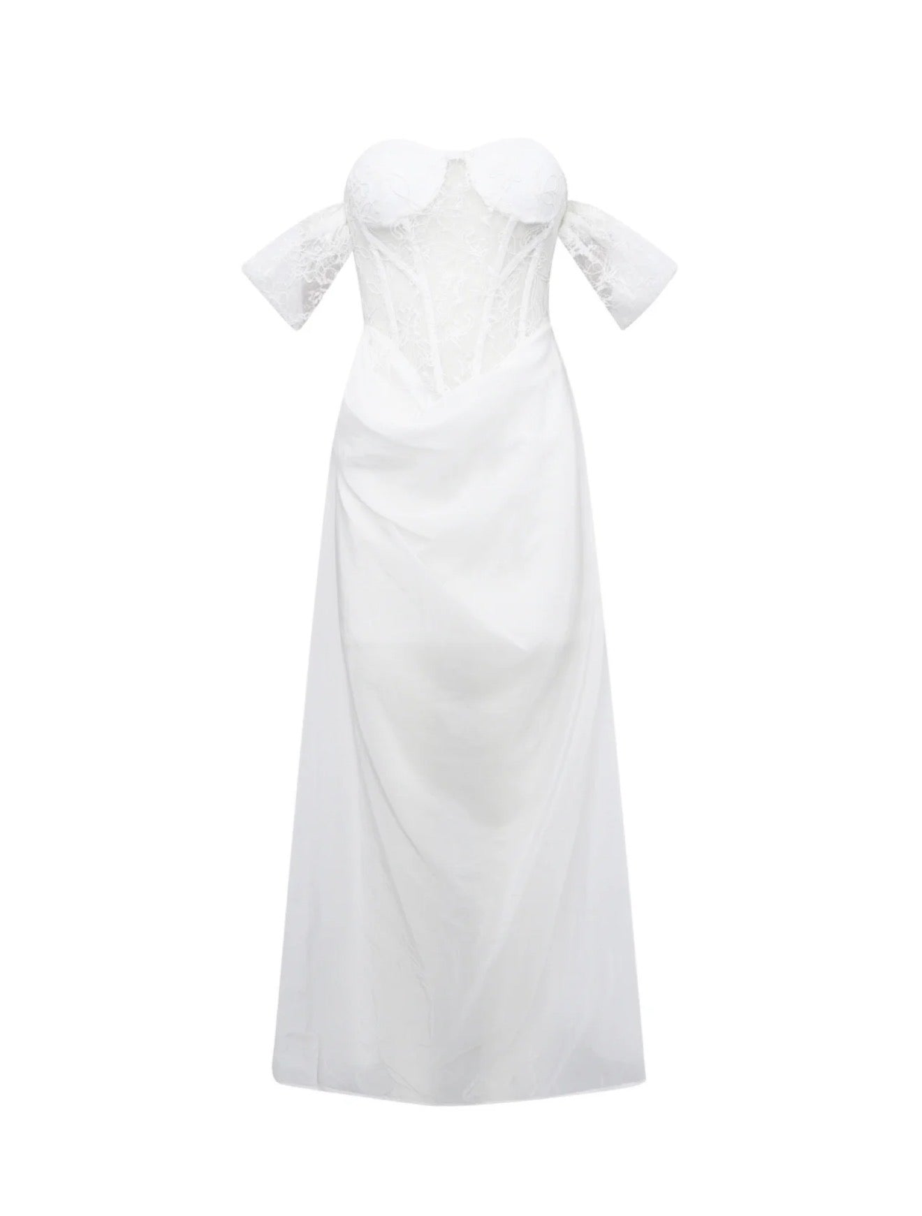 Crow Crew white lace corset dress