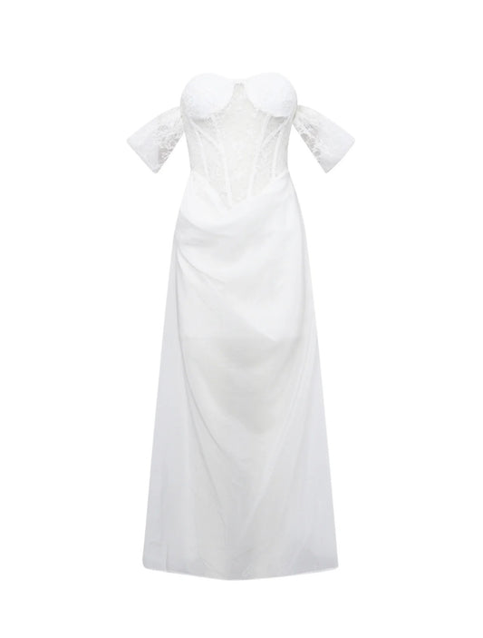 Crow Crew white lace corset dress