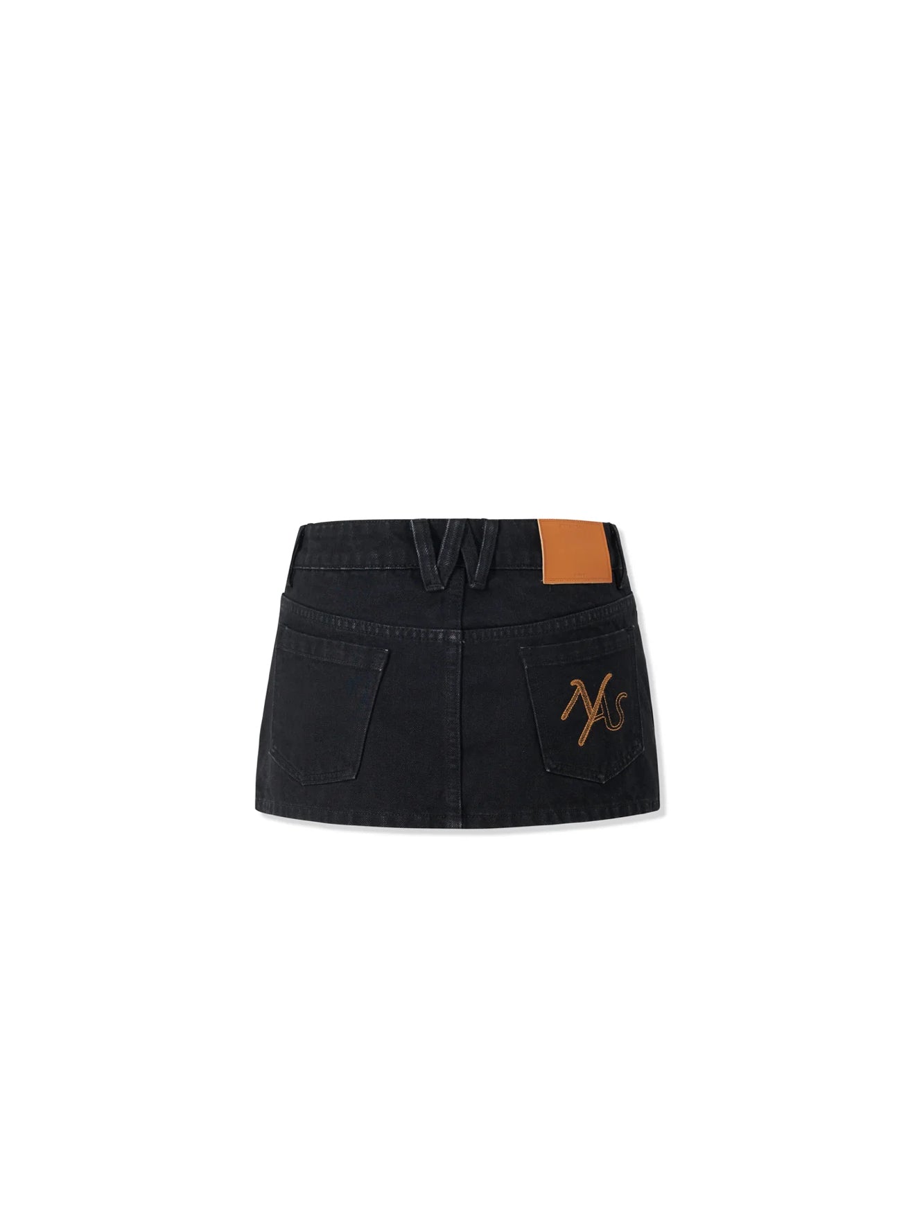 NAWS BLACK CERAMIC DENIM SKIRT