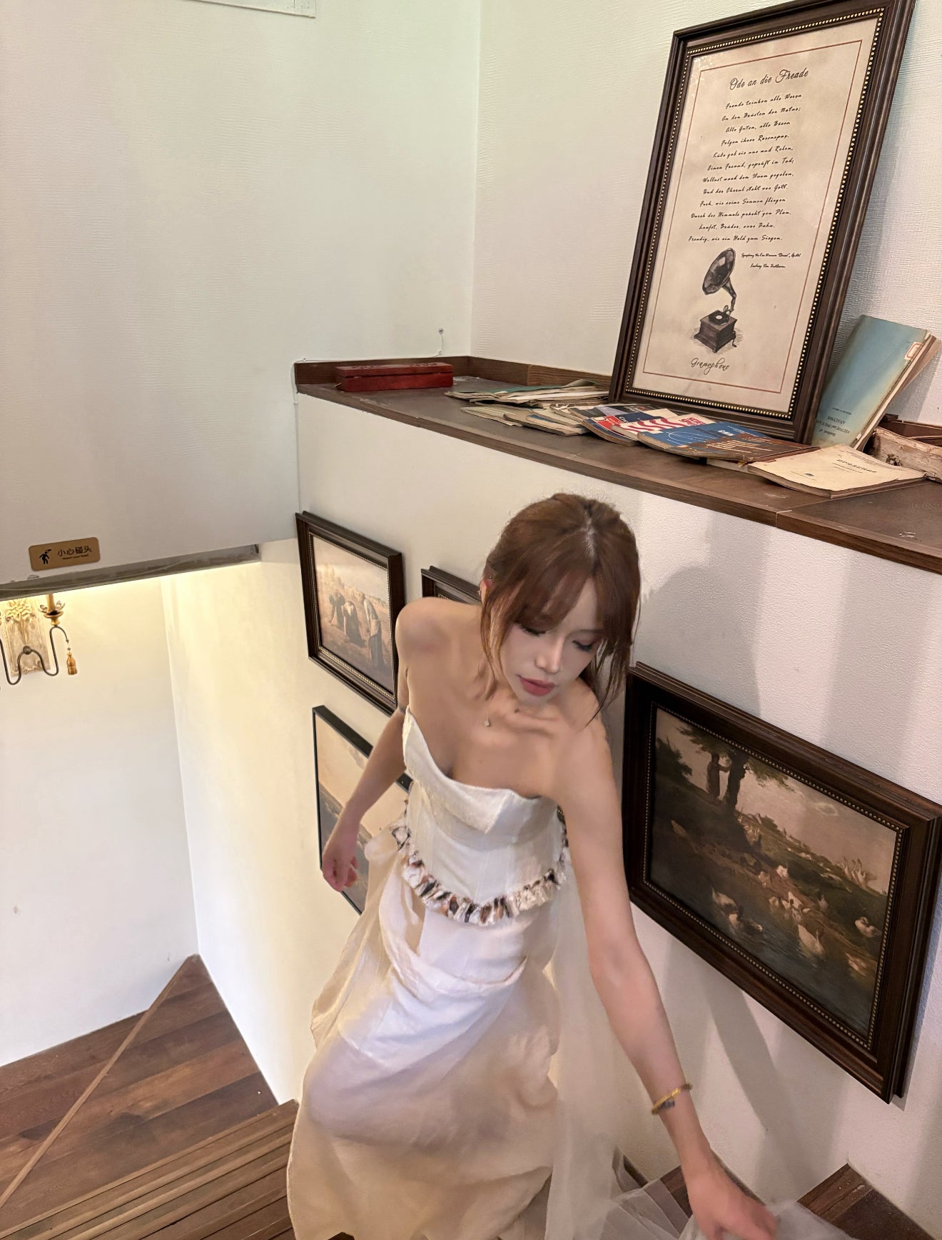 Crow Crew white corset drape dress