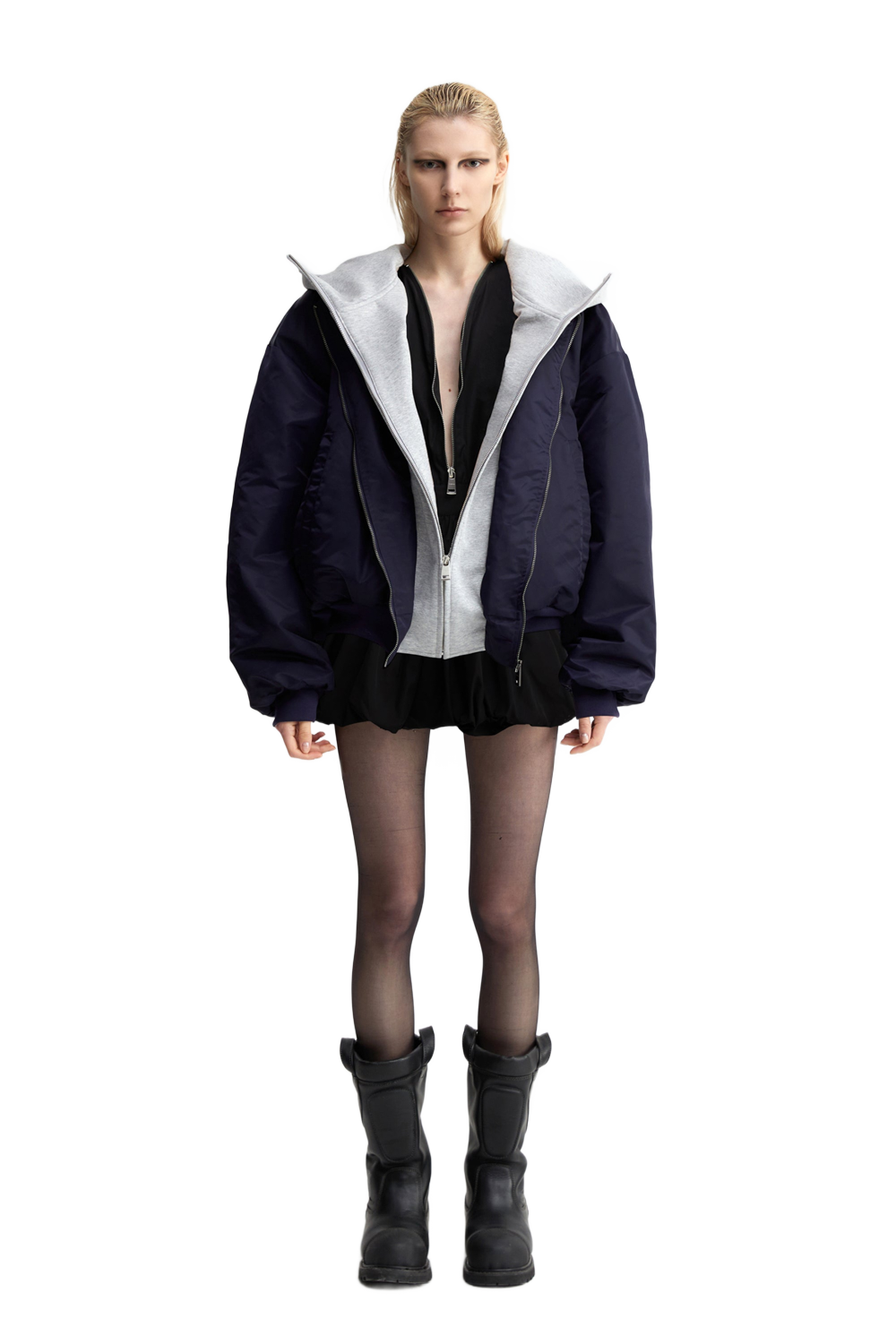 YJ1 OVERSIZED BOMBER JACKET IN BLUE