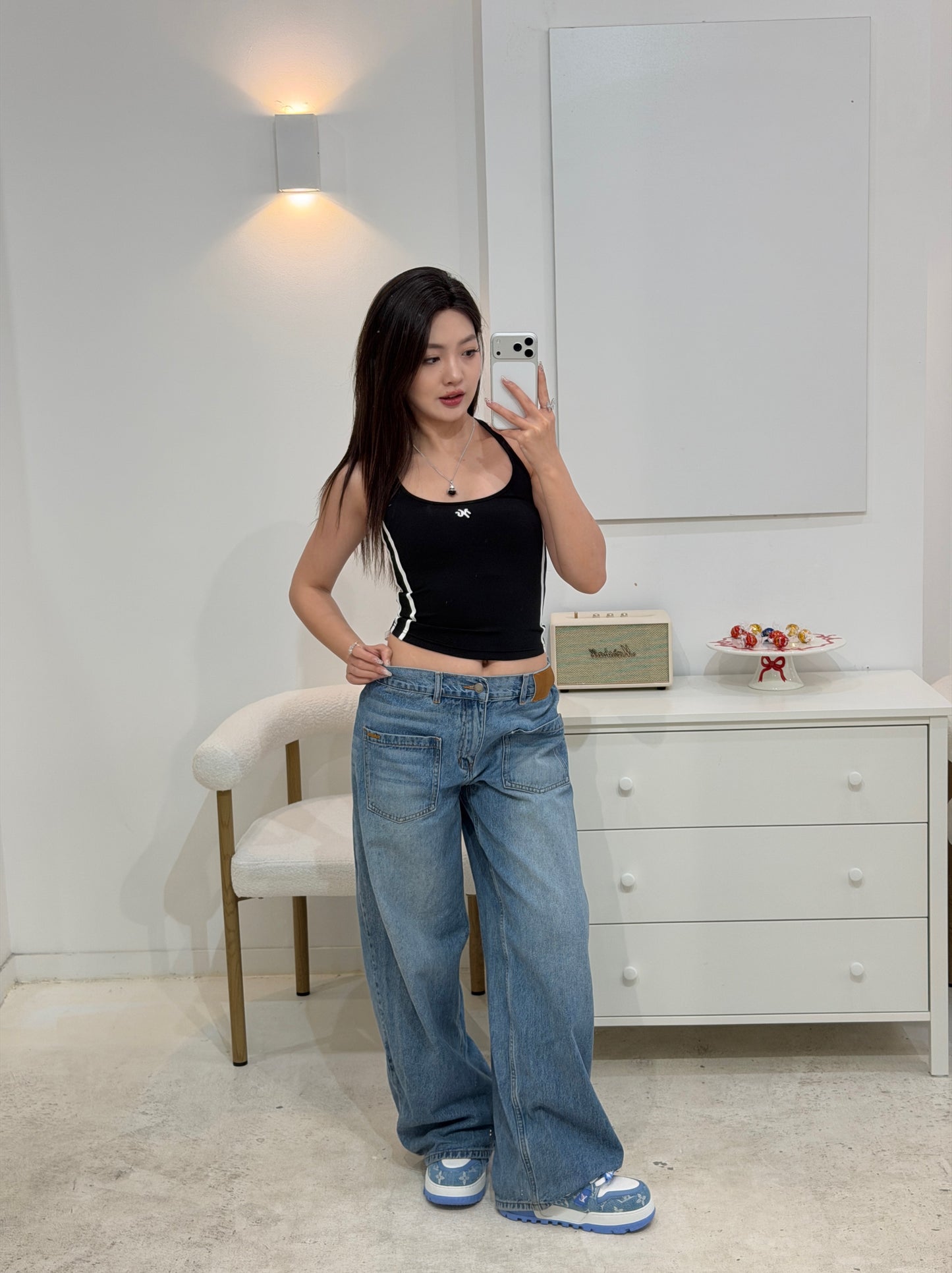 NAWS BLUE CERAMIC DENIM SACK JEANS